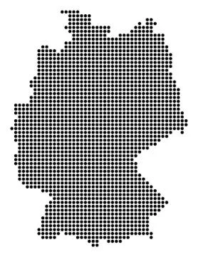 Dotted Pixel Germany Map Illustrazione stock