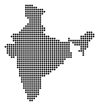Dotted Pixel India Map Stock Illustration
