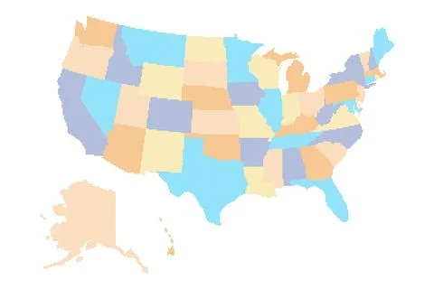 Dotted pixel map of United States Ilustração Stock