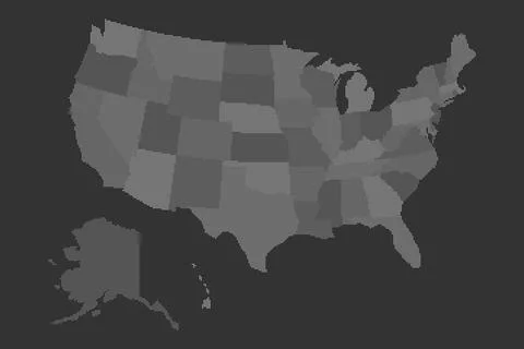 Dotted pixel map of United States Illustrazione stock