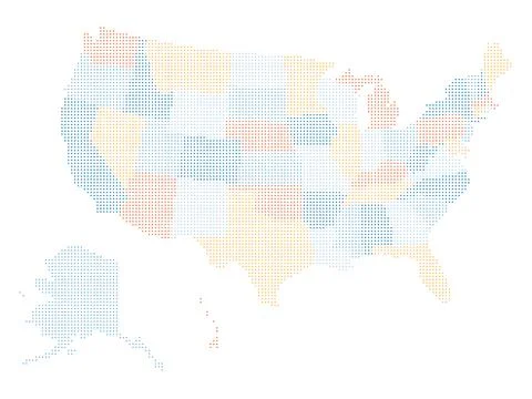 Dotted pixel map of United States Stock Illustration