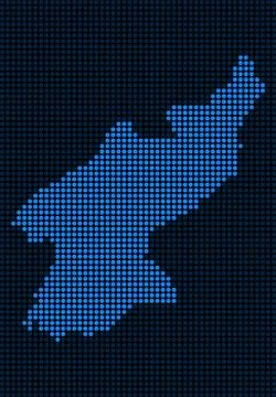 Dotted Pixel North Korea Map Stock Illustration