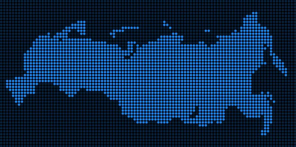 Dotted Pixel Russia Map イラスト素材