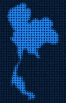 Dotted Pixel Thailand Map Stock Illustration