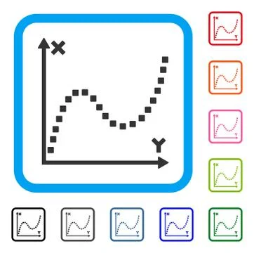 Dotted Plot Framed Icon Ilustración de archivo