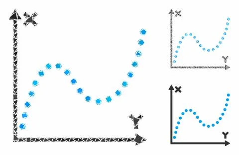 Dotted plot Mosaic Icon of Inequal Elements Stock Illustration