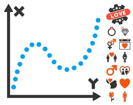 Dotted Plot Pictograph With Bonus Illustrazione stock