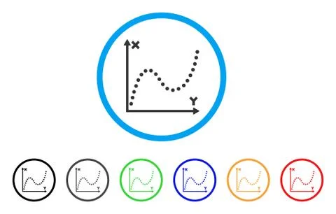 Dotted Plot Rounded Icon Stock Illustration