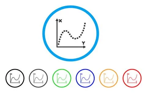 Dotted Plot Rounded Icon Stock Illustration