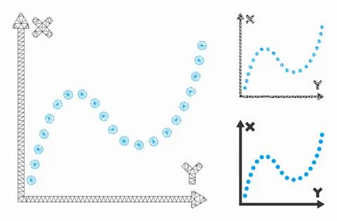 Dotted Plot Vector Mesh 2D Model and Triangle Mosaic Icon Ilustración de archivo