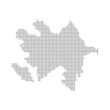 Dotted polka dot pixel particle map of Azerbaijan Illustrazione stock