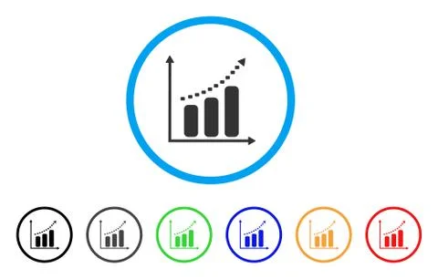 Dotted Positive Trend Rounded Icon Ilustración de archivo