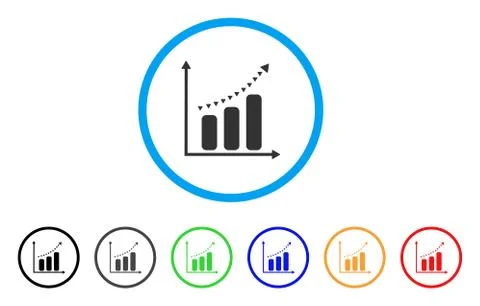 Dotted Positive Trend Rounded Icon Ilustración de archivo