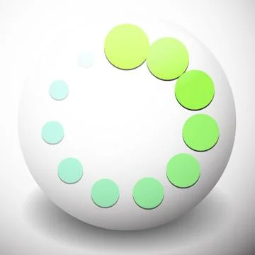 Dotted preloader (buffer) shape on sphere, editable vector. Circular dots. Ge Illustrazione stock