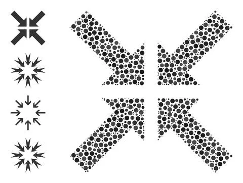 Dotted Pressure Arrows Collage of Rounded Dots and Similar Icons 库存插图