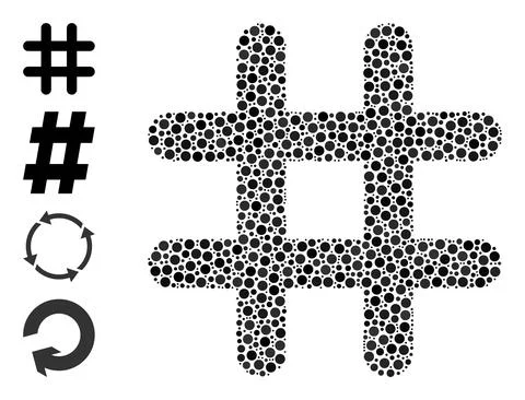 Dotted Prison Collage of Round Dots with Bonus Icons Illustrazione stock
