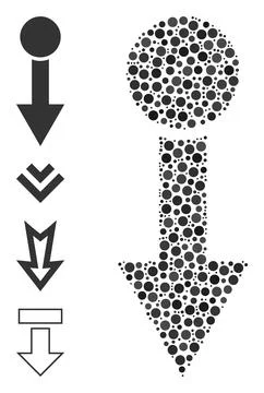Dotted Pull Down Collage of Rounded Dots and Other Icons 库存插图
