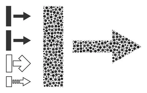 Dotted Pull Right Collage of Circles and Bonus Icons イラスト素材