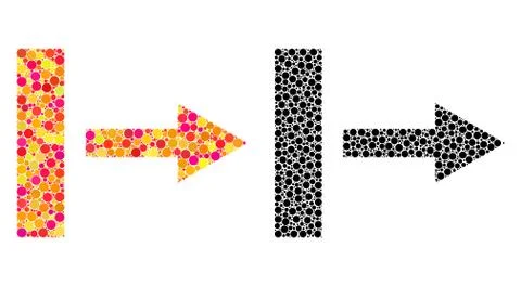 Dotted Pull Right Mosaic Icons Stock Illustration