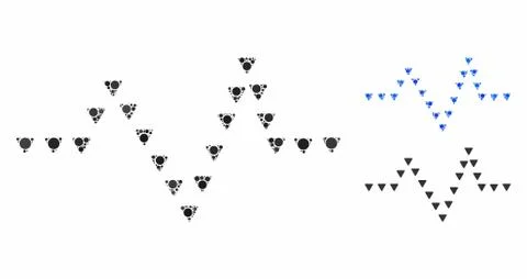 Dotted pulse Mosaic Icon of Spheric Items Ilustración de archivo