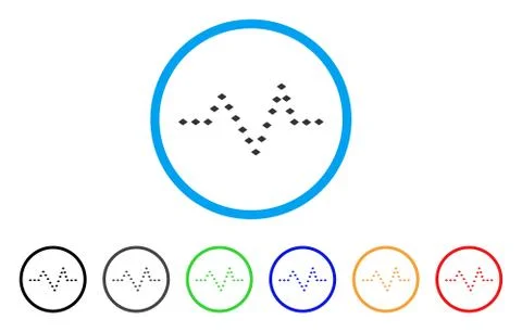 Dotted Pulse Rounded Icon Stock Illustration