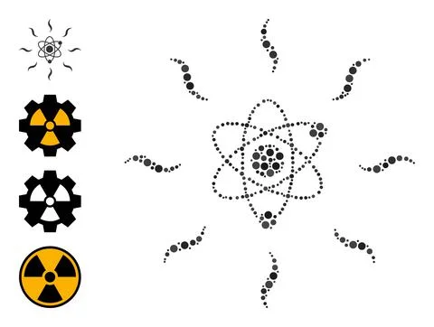 Dotted Quantum Radiation Composition of Rounded Dots and Other Icons Stock Illustration