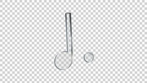 Dotted quarter note symbol made of clear reflective glass Stock Illustration
