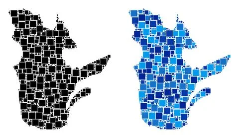 Dotted Quebec Province Map with Blue Version Stock Illustration