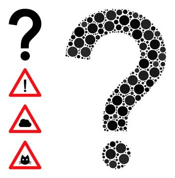 Dotted Query Sign Composition of Rounded Dots with Bonus Icons Illustrazione stock