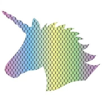 Dotted rainbow unicorn Stock Illustration