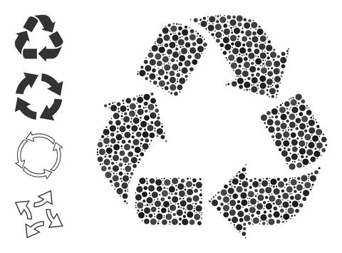 Dotted Recycle Composition of Circles with Other Icons 스톡 일러스트