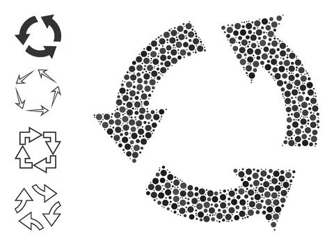 Dotted Recycle Composition of Round Dots and Similar Icons 스톡 일러스트