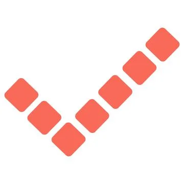 Dotted red checkmark symbol for digital interfaces Stockillustratie