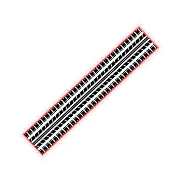 Dotted red tire track Stock Illustration