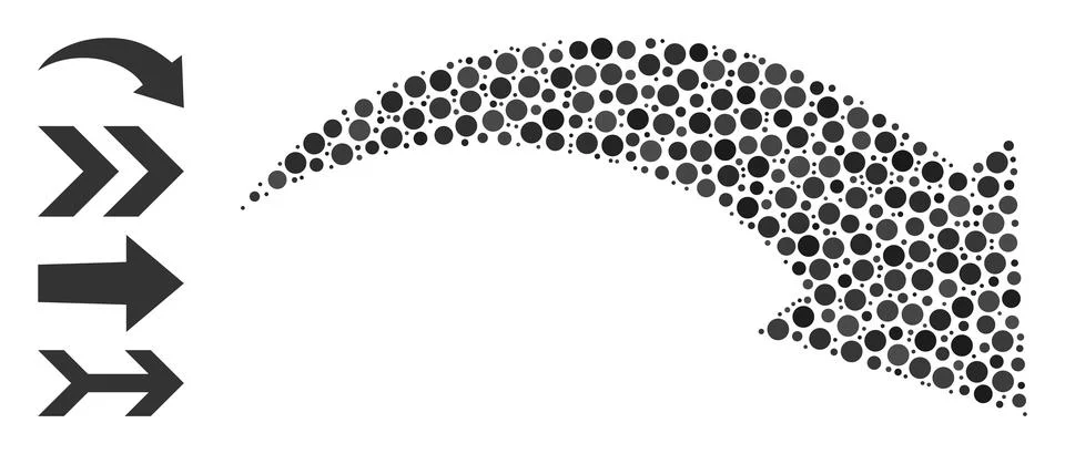 Dotted Redo Collage of Round Dots with Similar Icons 스톡 일러스트