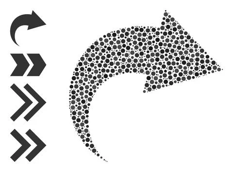 Dotted Redo Collage of Rounded Dots with Bonus Icons 库存插图