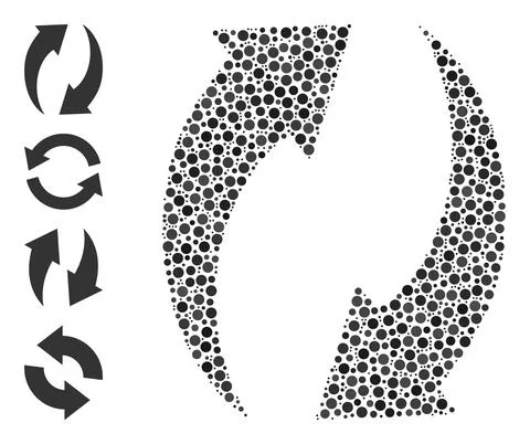 Dotted Refresh Composition of Circles and Similar Icons 스톡 일러스트
