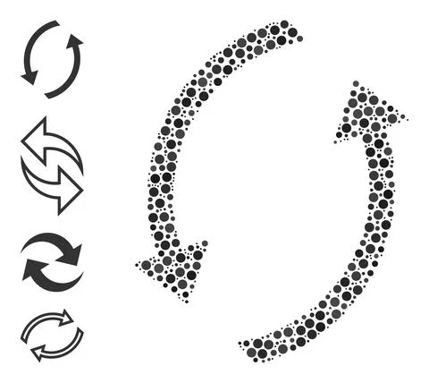 Dotted Refresh Composition of Rounded Dots with Bonus Icons 스톡 일러스트