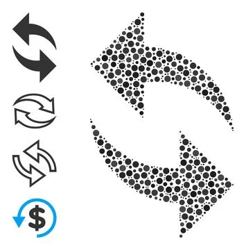 Dotted Refresh Composition of Rounded Dots and Similar Icons 스톡 일러스트