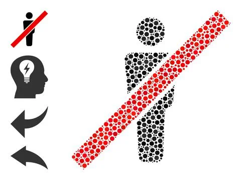 Dotted Remove Man Composition of Round Dots with Similar Icons 스톡 일러스트