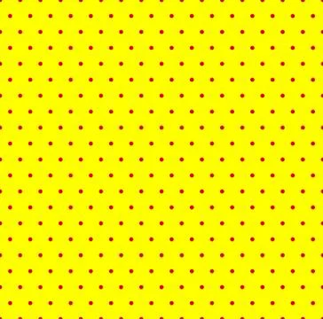Dotted repeatable popart like duotone pattern. Speckled red yellow pointillis Stock Illustration