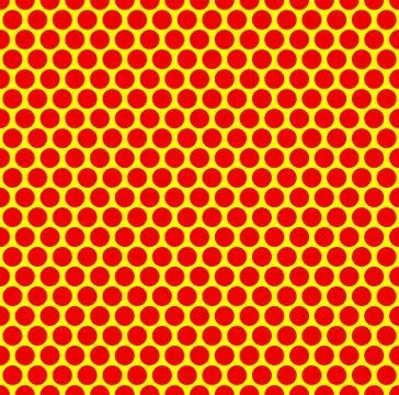 Dotted repeatable popart like duotone pattern. Speckled red yellow pointillis 스톡 일러스트