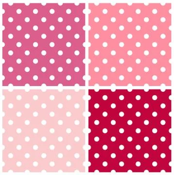 Dotted retro pattern collection for Valentine`s day Stock Illustration