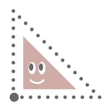 Dotted right angle shape for tracing lines for preschool and kindergarten Stock Illustration