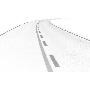 Dotted road perspective black dots on white background abstract highway vec.. Stock Illustration