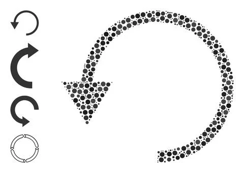 Dotted Rotate Ccw Composition of Round Dots and Other Icons Illustrazione stock