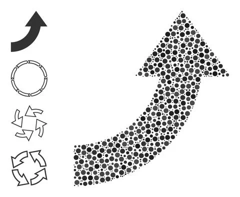 Dotted Rotate Up Composition of Round Dots and Bonus Icons 库存插图