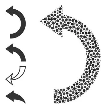 Dotted Rotate Left Mosaic of Circles with Other Icons Illustrazione stock