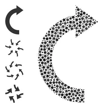 Dotted Rotate Right Composition of Circles and Similar Icons 스톡 일러스트