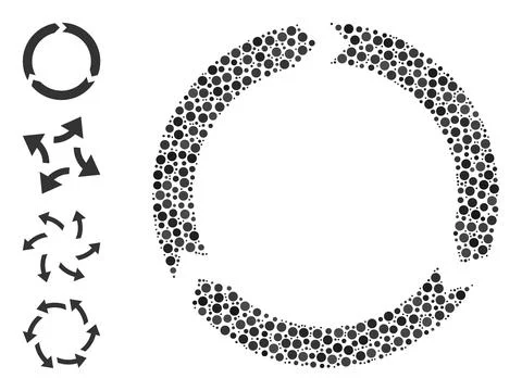 Dotted Rotation Composition of Circles with Other Icons 스톡 일러스트